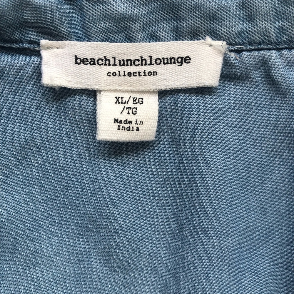 beachlunchlounge Light Blue to White Ombre Sleeveless Chambray Dress - Picture 8 of 10